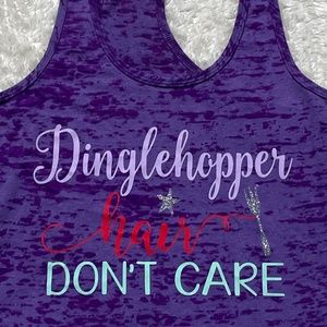 Dinglehopper Hair Don't Care Purple Tank Top
